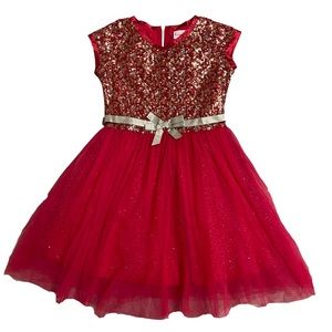 American girl red sequin Christmas dress.